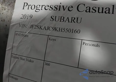 2019 Subaru Forester Sport из США, поврежденный, VIN JF2SKAJC9KH550160